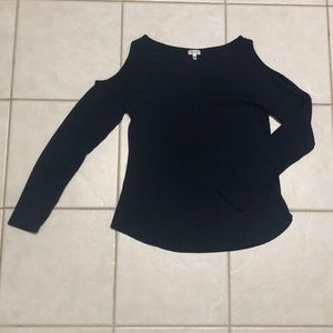 Long Sleeve Sweater with Open Shoulder